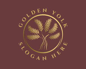 Elegant Golden Tree logo design