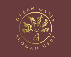 Shrub - Elegant Golden Tree logo design