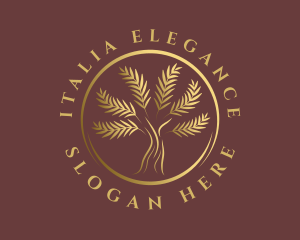 Elegant Golden Tree logo design