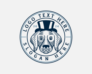 Vintage - Top Hat Fashion Dog logo design