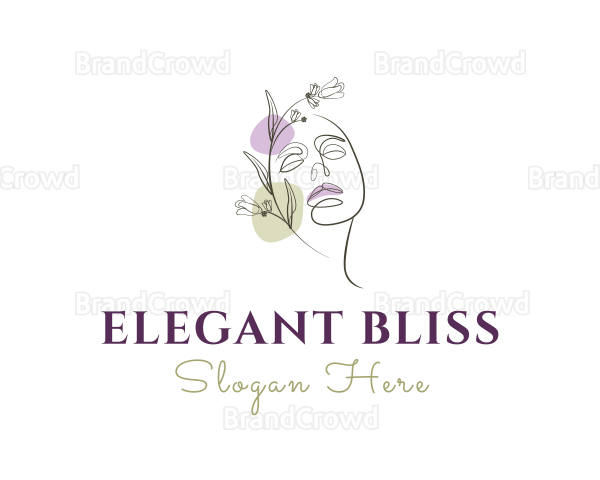 Woman Face Floral Logo