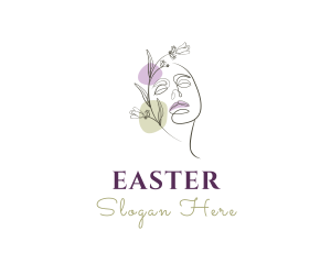 Skin Care - Woman Face Floral logo design