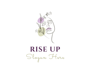 Woman Face Floral logo design