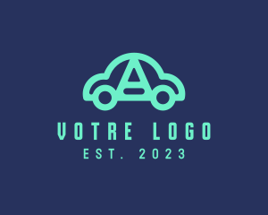 Automotive - Green Car Letter A logo design