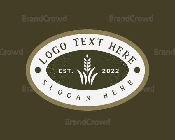 Wheat Grass Emblem Logo