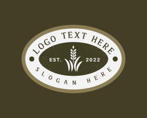 Crop - Wheat Grass Emblem logo design