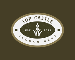 Wheat Grass Emblem Logo