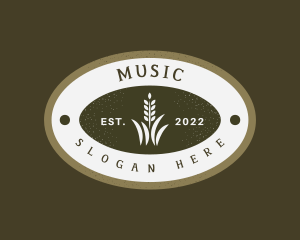 Wheat Grass Emblem Logo