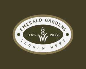 Wheat Grass Emblem logo design