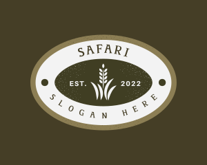 Botanical - Wheat Grass Emblem logo design