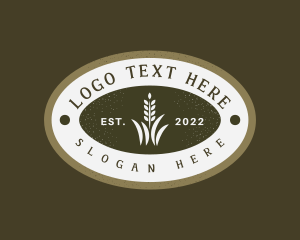 Wheat Grass Emblem Logo