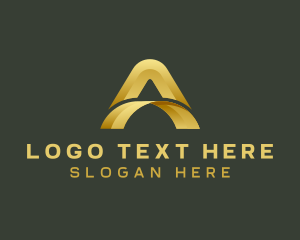 Business - Metallic Arch Bridge Letter A logo design