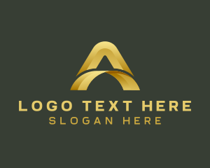 Company - Metallic Arch Bridge Letter A logo design