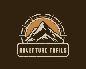 Trekking Hiking Mountain logo design