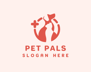 Orange Cat Dog Pet Care logo design