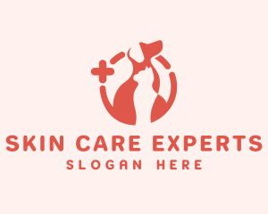 Orange Cat Dog Pet Care logo design