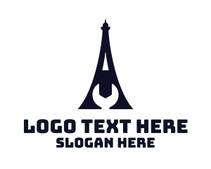 Tour - Eiffel Tower Wrench logo design