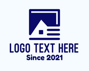 Home Library - Blue House Book logo design