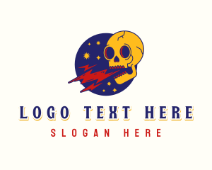 Cosmic - Cosmic Skull Lightning logo design