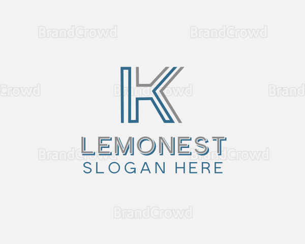 Modern Geometric Letter K Logo