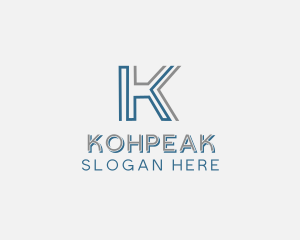 Modern Geometric Letter K logo design