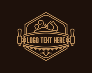 Lumberjack - Wood Carver Saw logo design