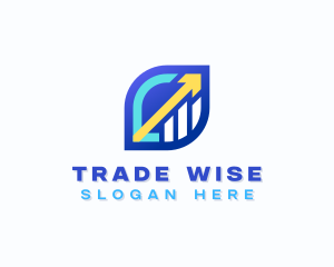 Trader - Financial Investor Graph logo design