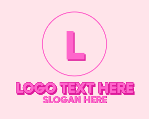 Fun - Pink Feminine Bright Fun Letter logo design