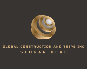 3d - Metallic Globe Business logo design