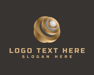 Metallic Globe Business Logo