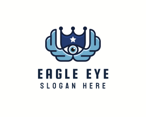 Eye Crown Wings logo design