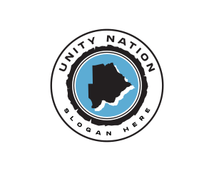 Nation - Botswana Map  Geography logo design
