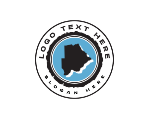 Travel - Botswana Map  Geography logo design