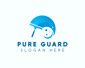 Cleaning Sanitize Squeegee logo design