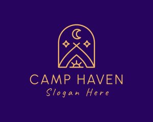 Cosmic Camping Tent logo design