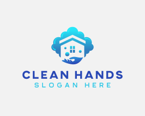 Cleaning Hand Sanitation logo design