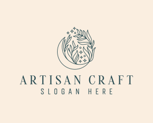 Floral Artisanal Moon logo design