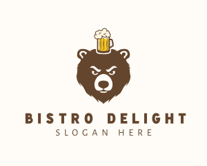 Bear Beer Mug logo design