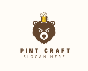 Pint - Craft Beer Bear Mug logo design