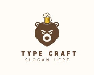 Craft Beer Bear Mug logo design