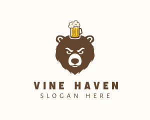 Bear Beer Mug logo design