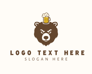 Bar - Craft Beer Bear Mug logo design