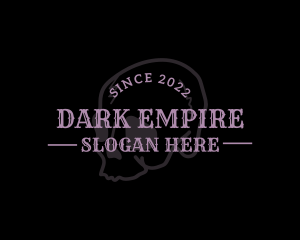 Purple Gothic Skull Wordmark logo design