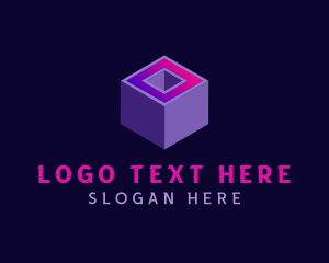 Ecommerce - Futuristic 3D Cube logo design