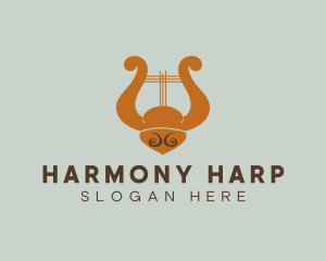 Harp - Greek Musical Lyre logo design
