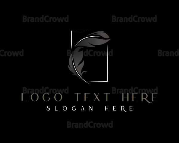 Luxurious Calligrapher Feather Logo