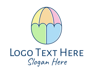 Pink Orange - Pastel Egg Umbrella logo design