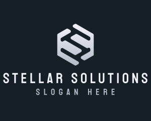 Tech Startup Hexagon Letter S logo design