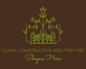 Floristry - Green Eco Friendly City logo design