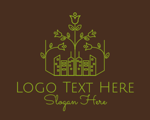 Flower Shop - Green Eco Friendly City logo design